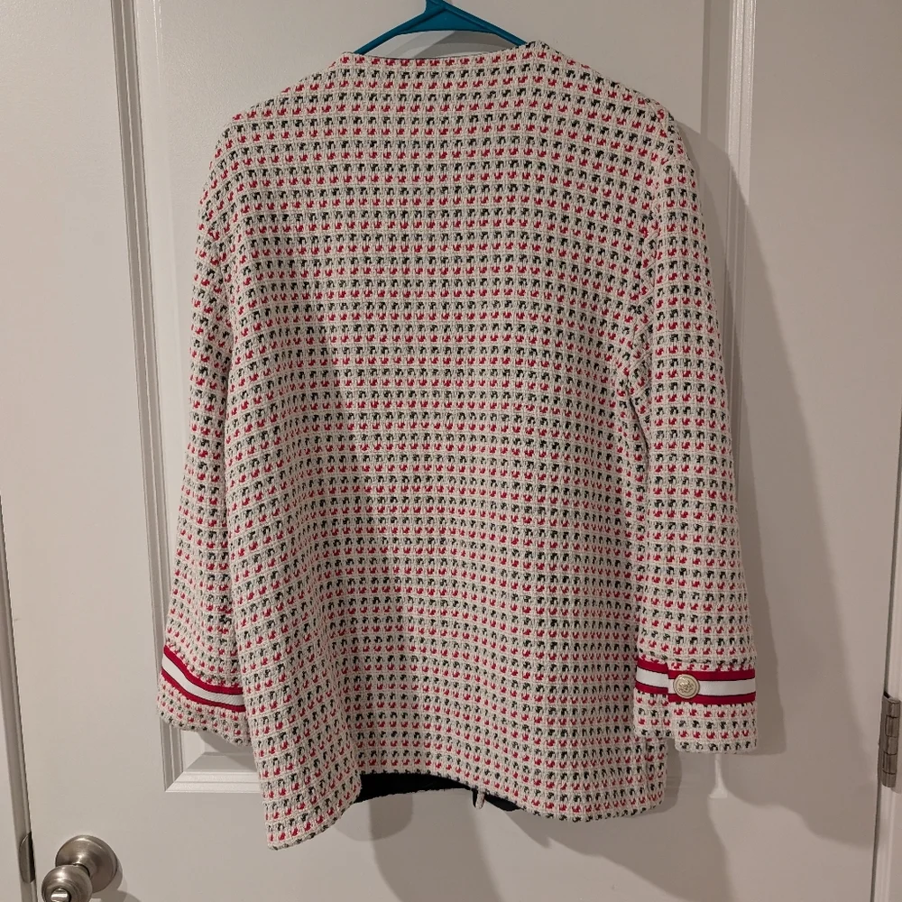 Maje Checked Cotton-Blend Tweed Jacket with Gold Crest Buttons - Picture 4 of 12